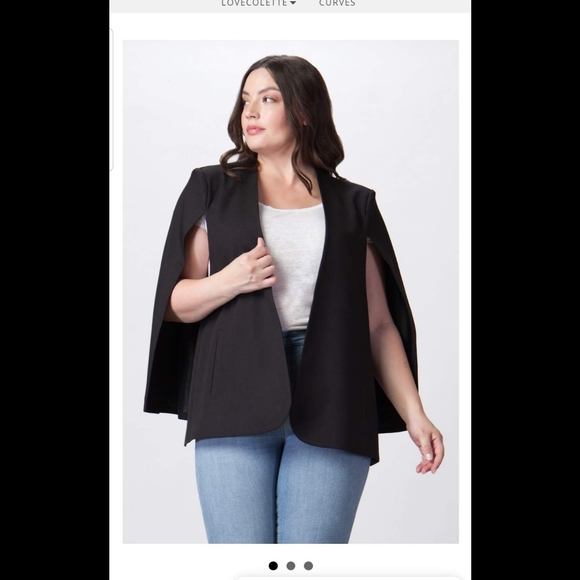 Plus Size Jealous Tomato Lined Cape with Faux Front Pockets -Limited quantities. - Picture 6 of 13